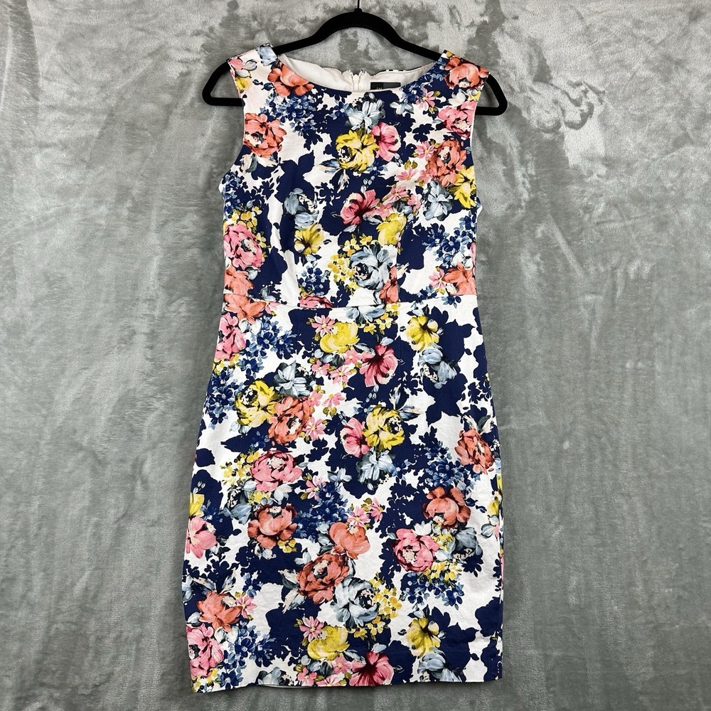 The Limited Sheath Dress Women's 6 Blue Pink Yellow White Floral Print